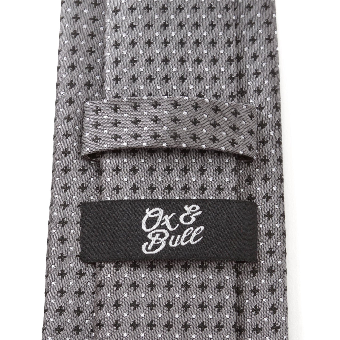 Corbata de hombre a rayas grises y puntos