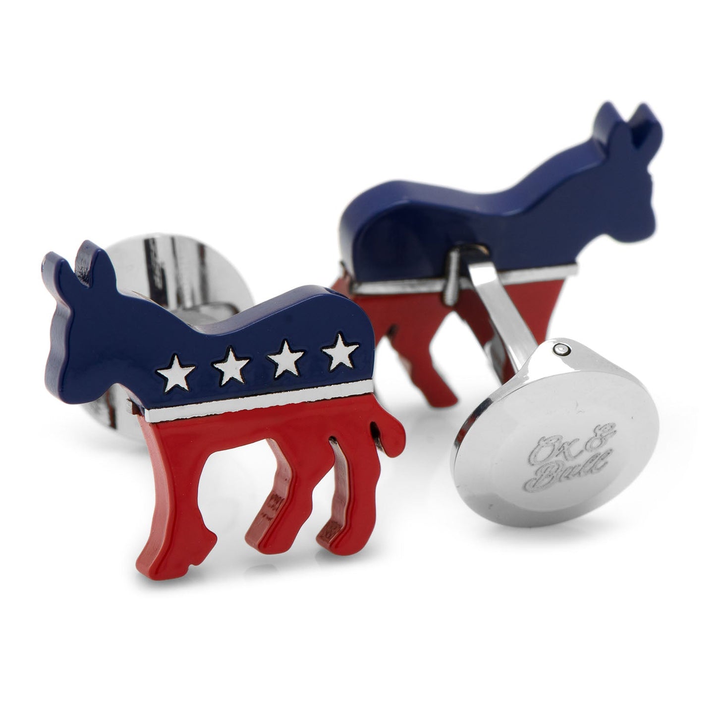 Stainless Steel Democratic Donkey Cufflinks - My Men's Shop