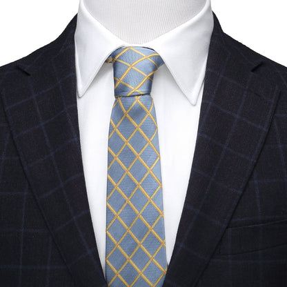 The Edward Tie (Gold Check Men's Tie) - My Men's Shop