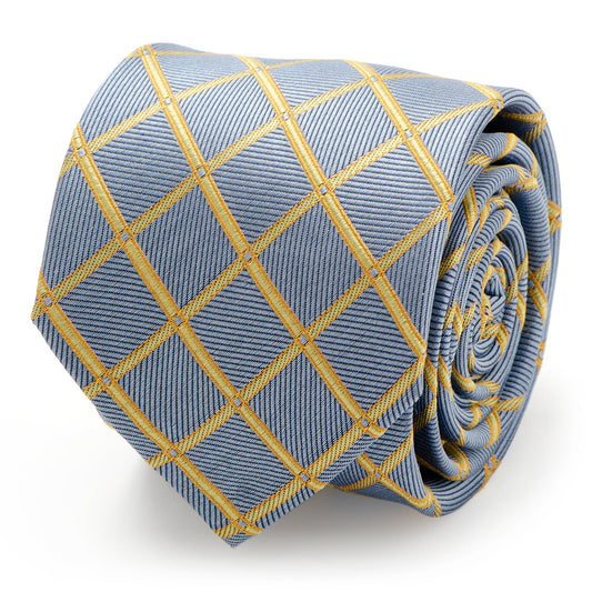 La corbata Edward (corbata a cuadros dorados para hombre)