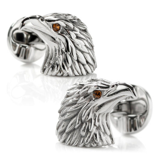 Stainless Steel Eagle Head Cufflinks - My Men's Shop