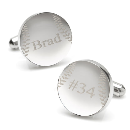 Stainless Steel Engravable Baseball Cufflinks - My Men's Shop