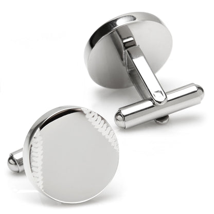 Stainless Steel Engravable Baseball Cufflinks - My Men's Shop