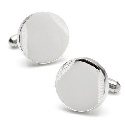 Stainless Steel Engravable Baseball Cufflinks - My Men's Shop