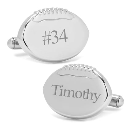 Stainless Steel Engravable Football Cufflinks - My Men's Shop