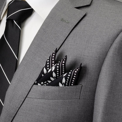 Black/White Men's Silk Pocket Square - My Men's Shop