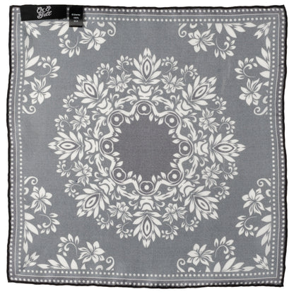 Black/White Men's Silk Pocket Square