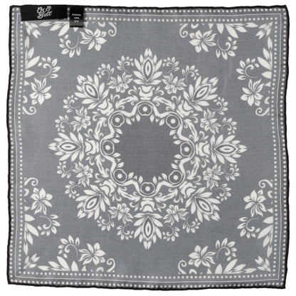 Black/White Men's Silk Pocket Square