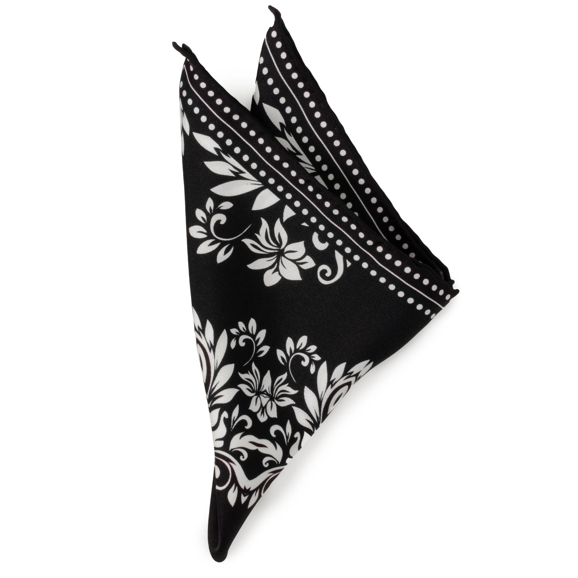 Black/White Men's Silk Pocket Square - My Men's Shop