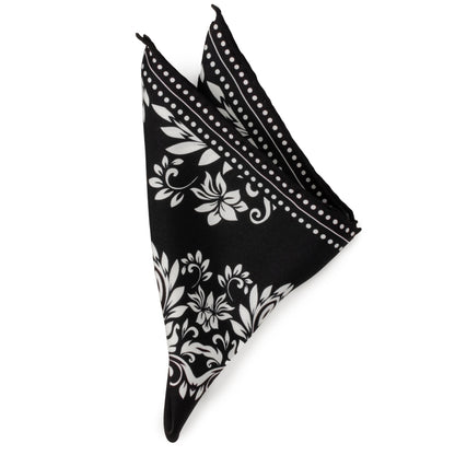 Black/White Men's Silk Pocket Square - My Men's Shop