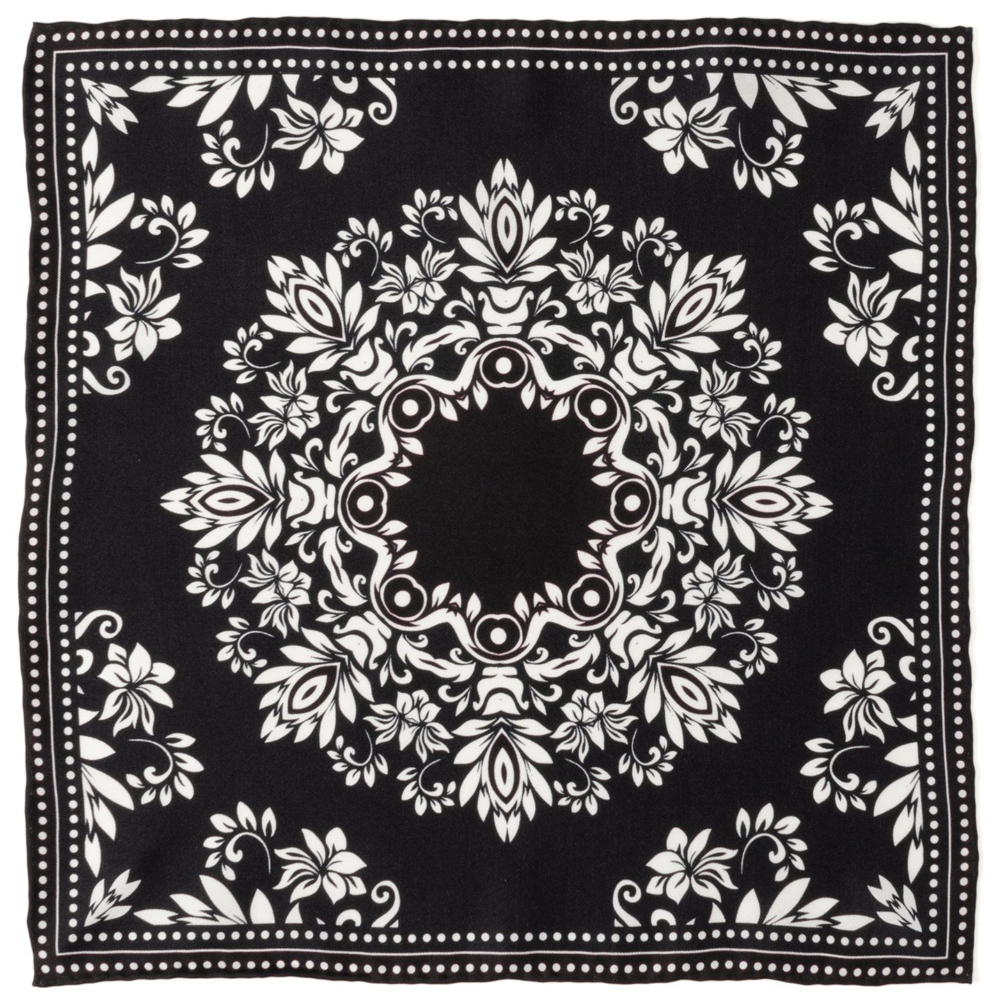 Black/White Men's Silk Pocket Square - My Men's Shop