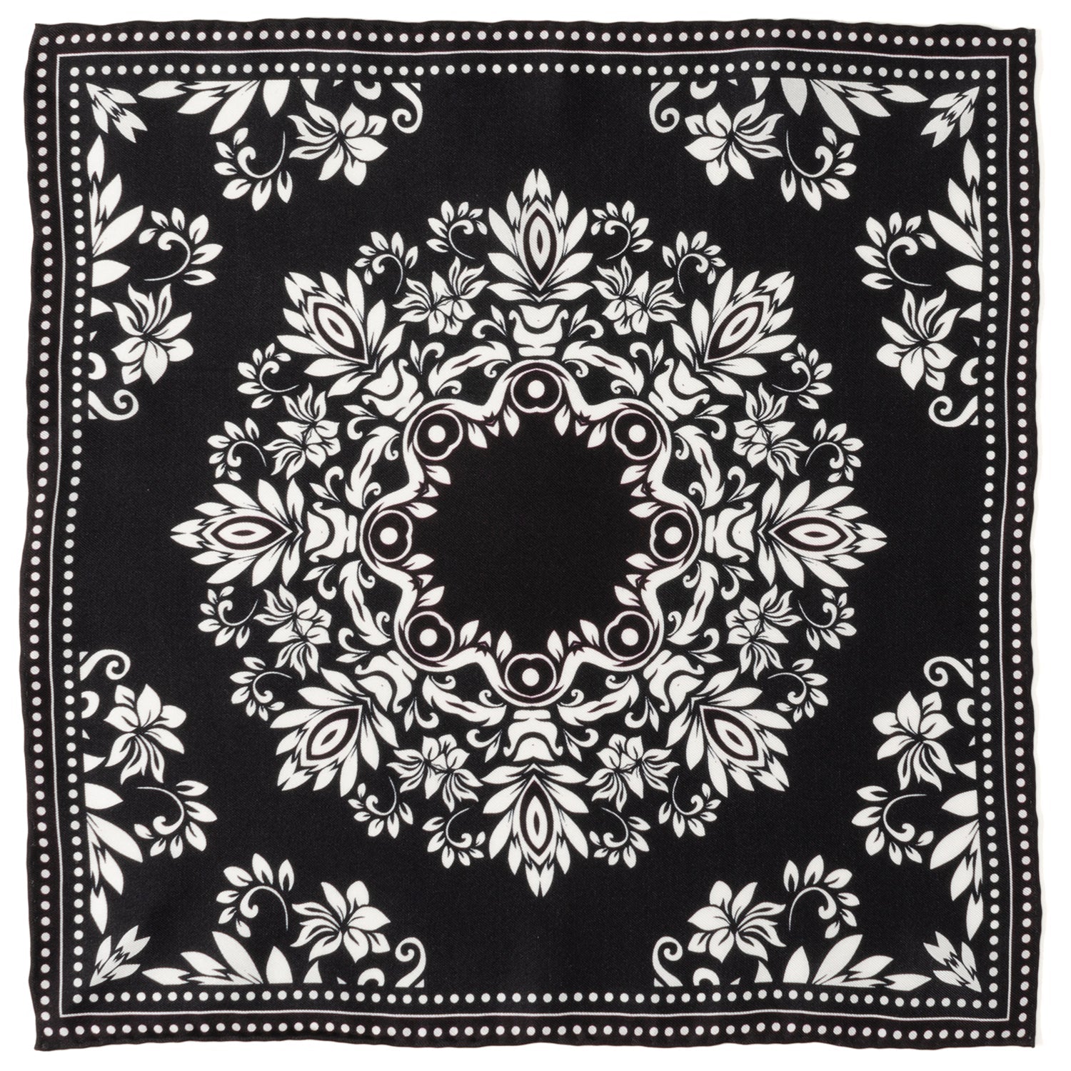 Black/White Men's Silk Pocket Square - My Men's Shop
