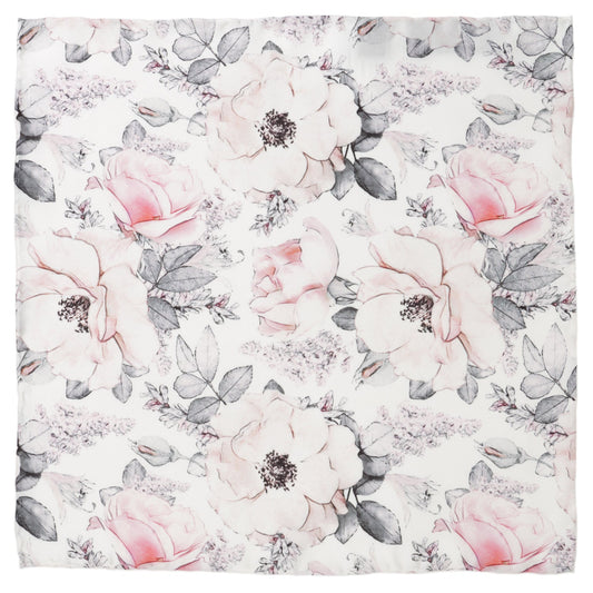 Pañuelo de Bolsillo Gris con Estampado Floral