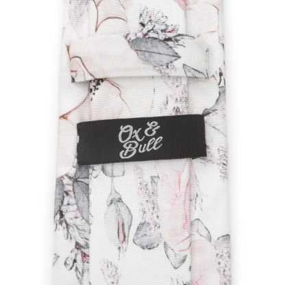 Corbata de seda gris con estampado floral pintado para hombre