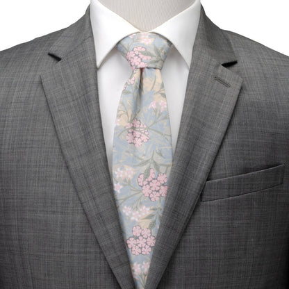 Light Blue Floral Men's Tie