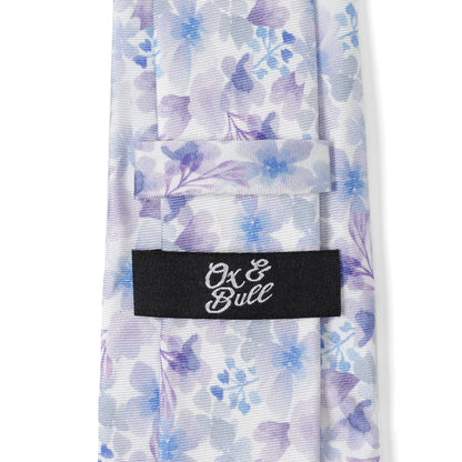 Corbata de seda para hombre con estampado de mezcla de lavanda en acuarela