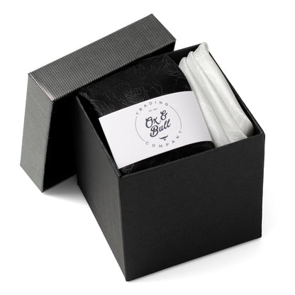 Black Floral Tie and Pocket Square Gift Set - My Men's Shop