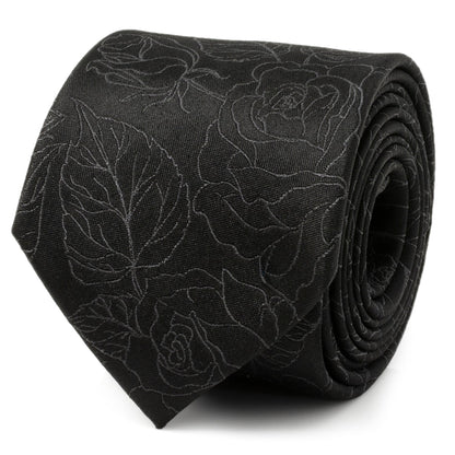 Black Floral Tie and Pocket Square Gift Set - My Men's Shop
