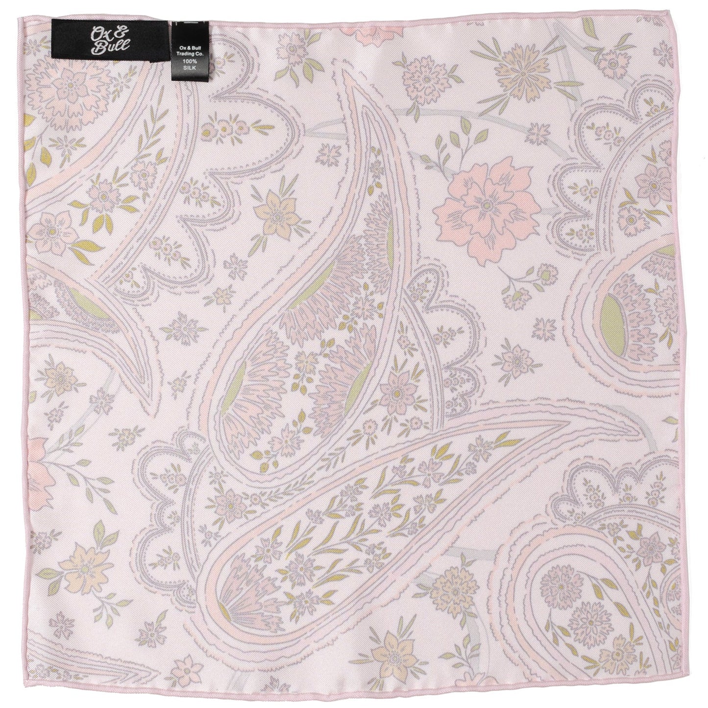 Pañuelo de Bolsillo Paisley Floral Rubor