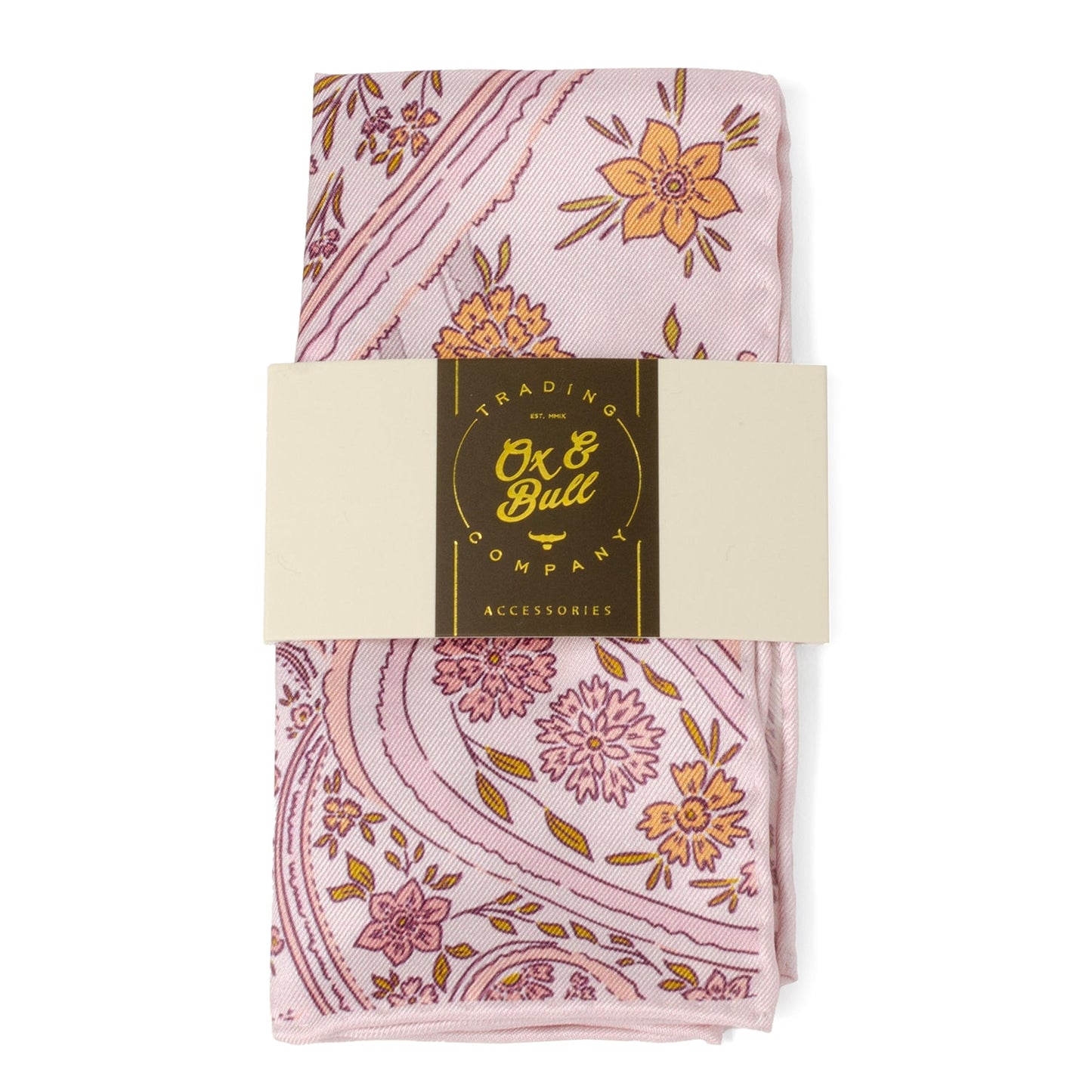 Pañuelo de Bolsillo Paisley Floral Rubor