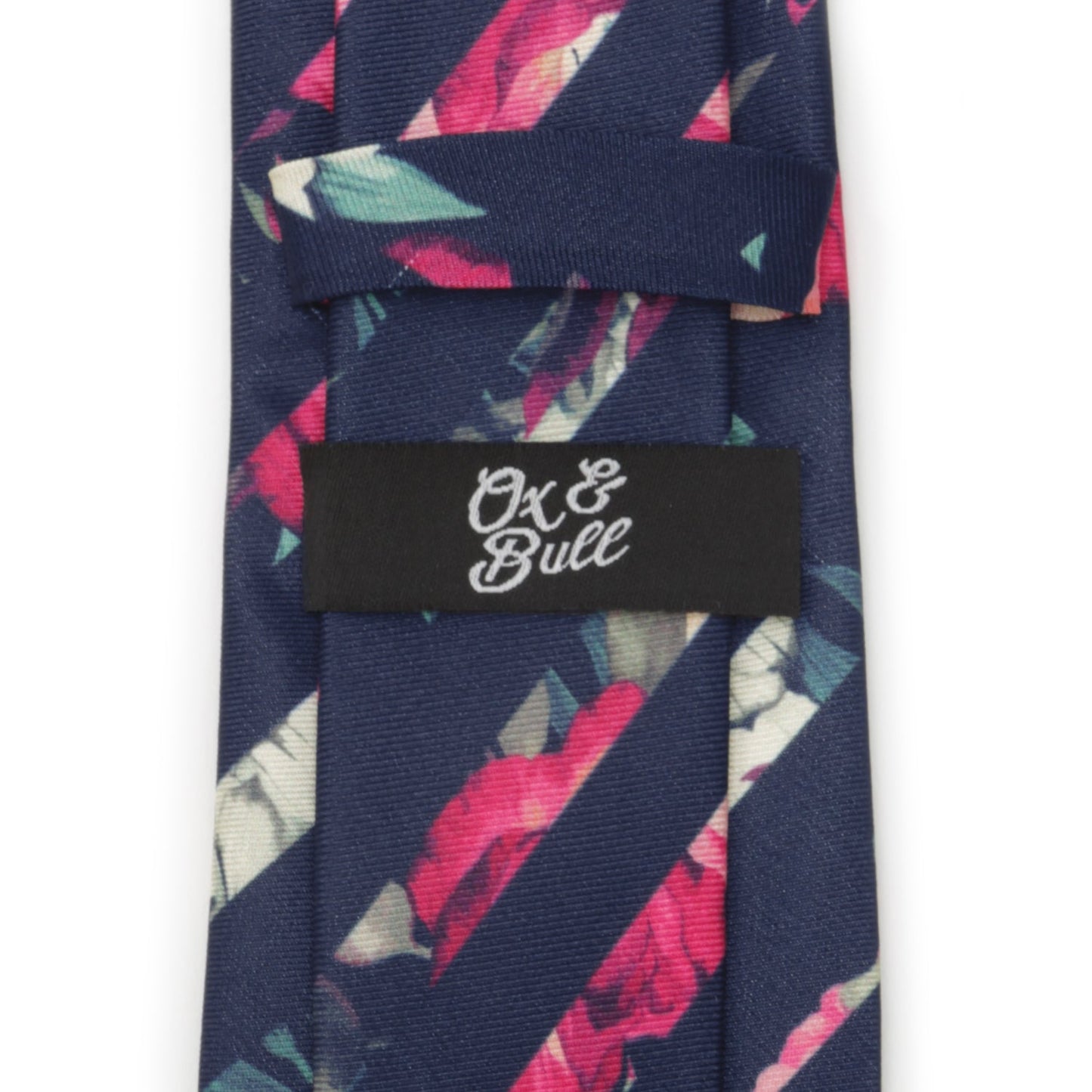 Corbata de seda para hombre con rayas y diseño floral pintado