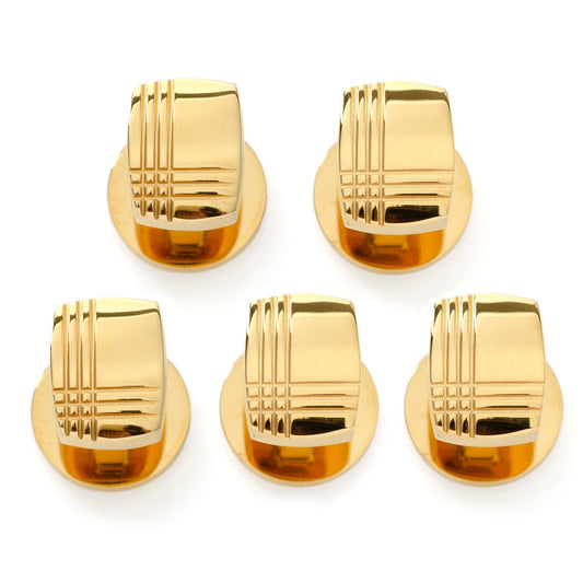 Acero Inoxidable Dorado a Cuadros Tartán 5 Tachuelas