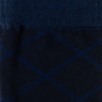 Grid Navy Men's Socks