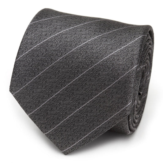 Corbata de hombre a rayas grises tejidas