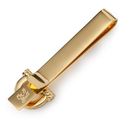 Pasador de Corbata de Acero Inoxidable Dorado con Bocado de Caballo