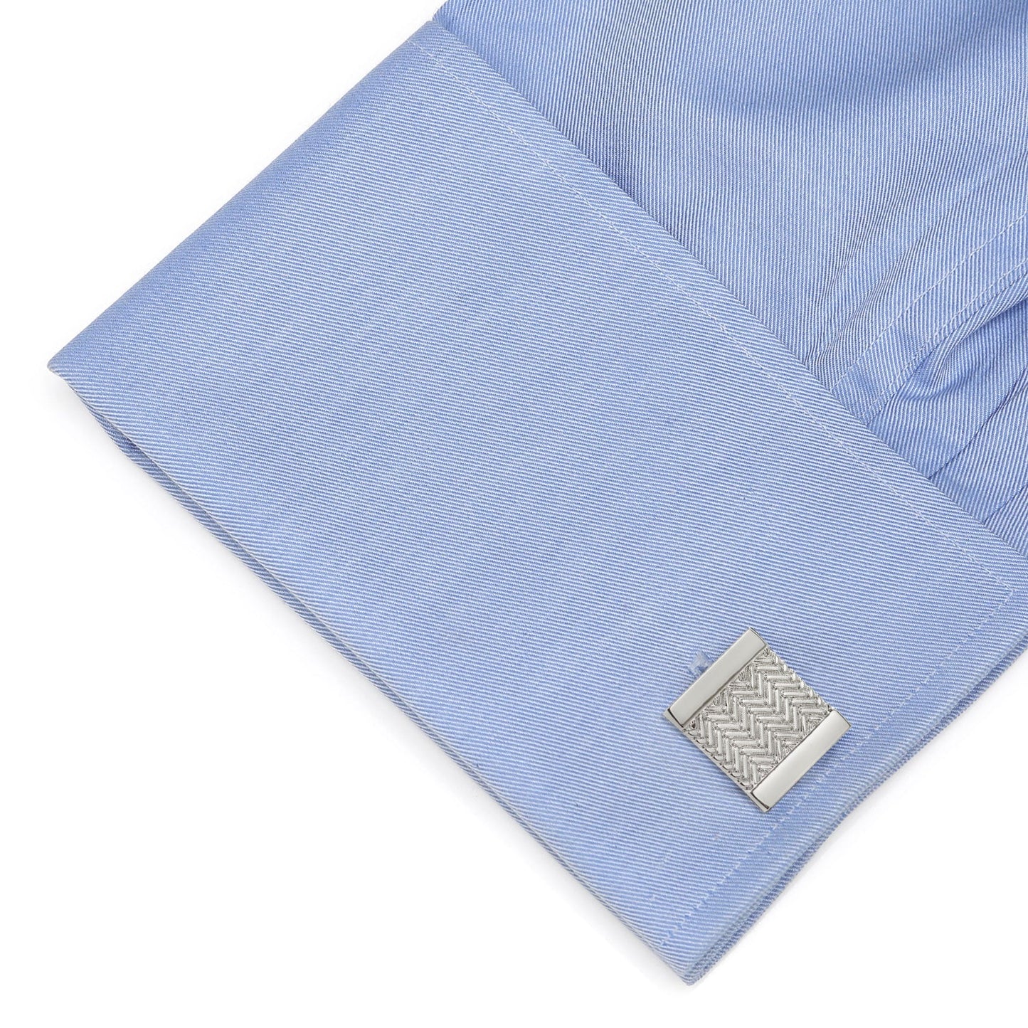 Silver Herringbone Cufflinks - My Men's Shop