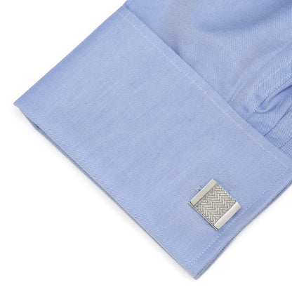 Silver Herringbone Cufflinks - My Men's Shop