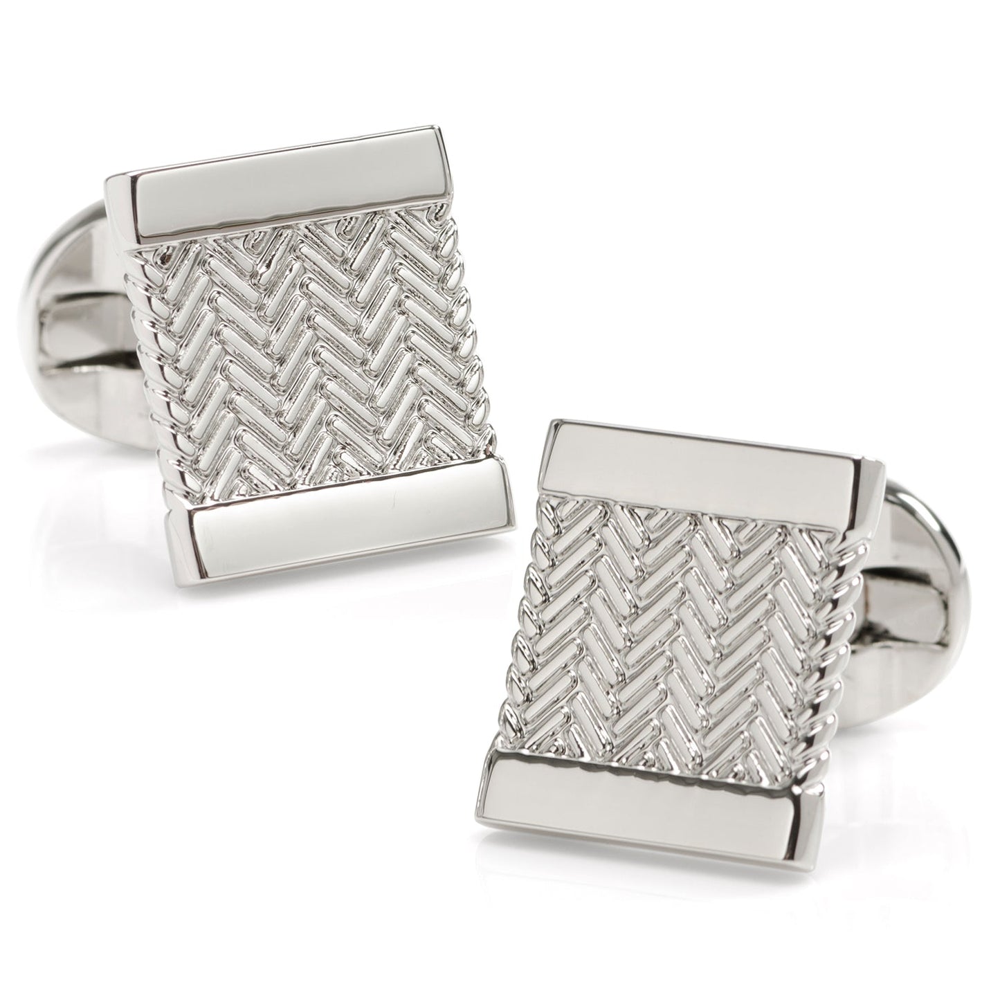 Silver Herringbone Cufflinks - My Men's Shop