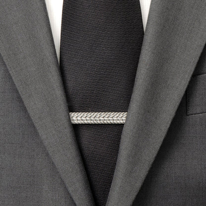 Pasador de Corbata Herringbone de Plata Antigua