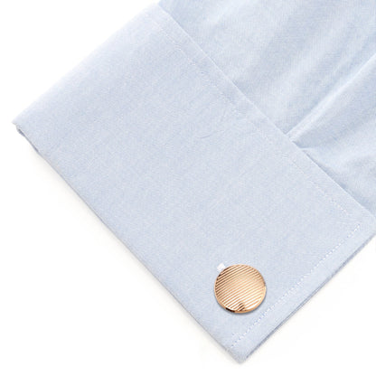 Rose Gold Line Stainless Steel Cufflinks - My Men's Shop