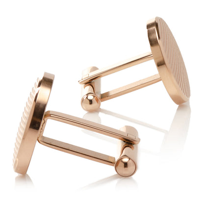 Rose Gold Line Stainless Steel Cufflinks - My Men's Shop