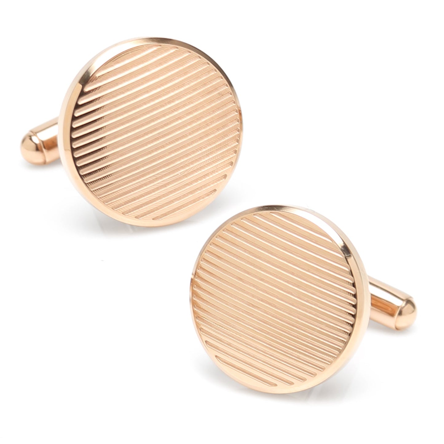 Rose Gold Line Stainless Steel Cufflinks - My Men's Shop