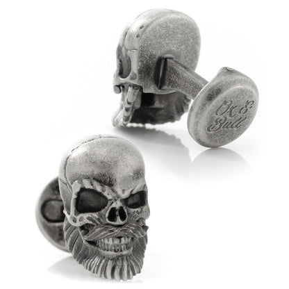 Stainless Steel Mustache Skull Cufflinks - My Men's Shop