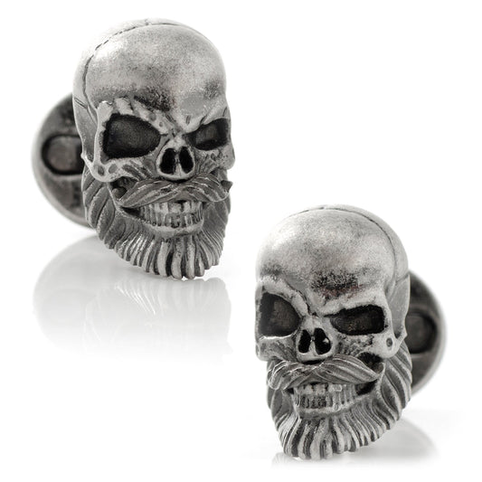 Stainless Steel Mustache Skull Cufflinks - My Men's Shop