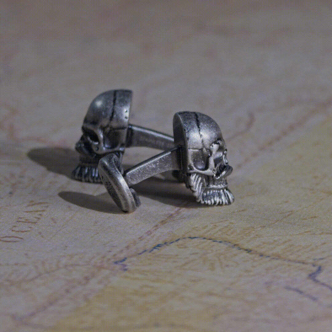 Stainless Steel Mustache Skull Cufflinks - My Men's Shop