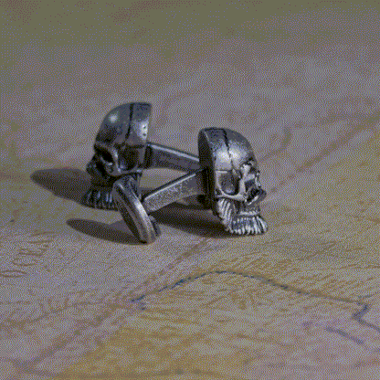 Stainless Steel Mustache Skull Cufflinks - My Men's Shop