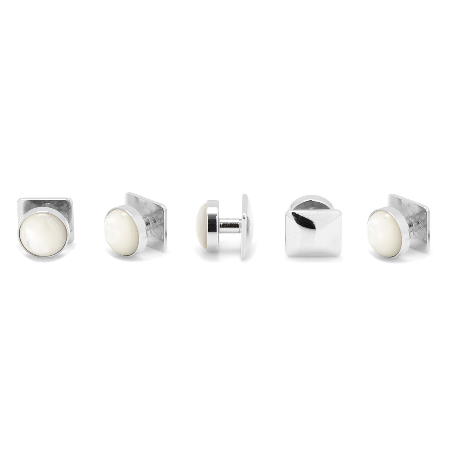 Silver and Mother of Pearl 5-Stud Set - My Men's Shop