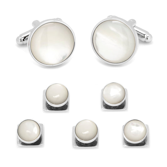 Silver and Mother of Pearl 5-Stud Set - My Men's Shop