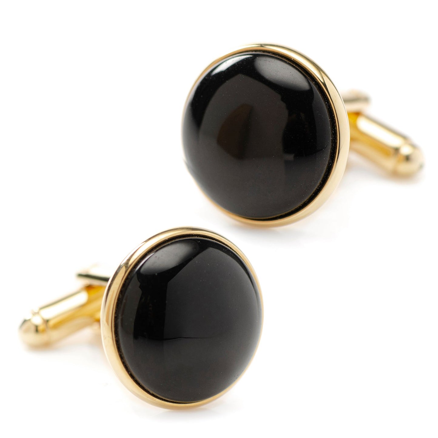 Conjunto de 5 aretes de oro y ónix