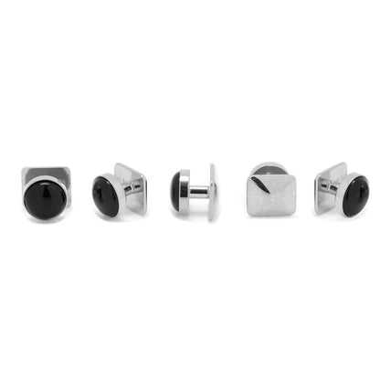 Silver and Onyx 5-Stud Set - My Men's Shop