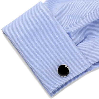 Silver and Onyx 5-Stud Set - My Men's Shop