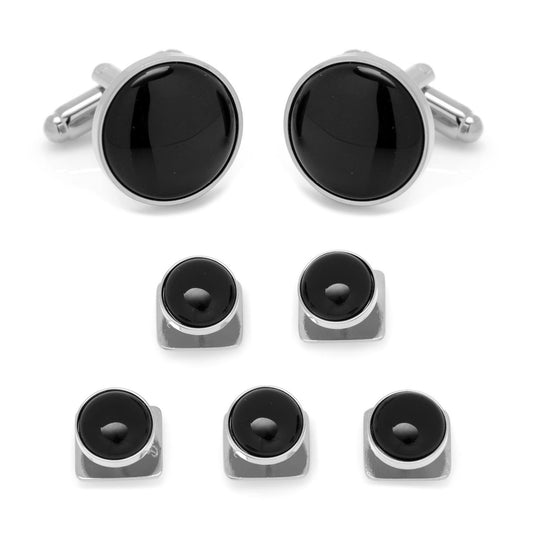 Silver and Onyx 5-Stud Set - My Men's Shop