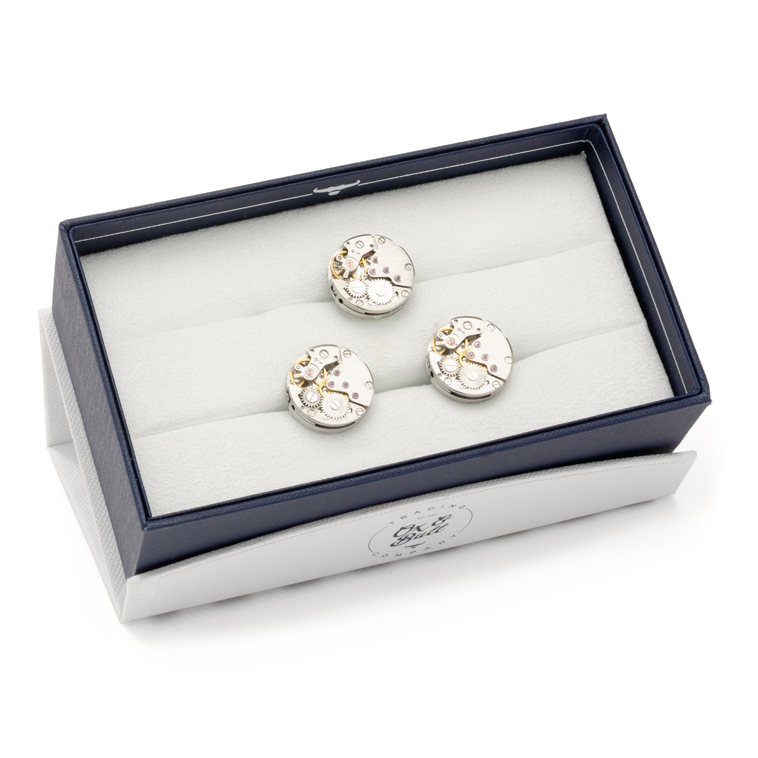 Open Edge Skeleton Watch Movement Cufflinks and Lapel Pin Gift Set - My Men's Shop