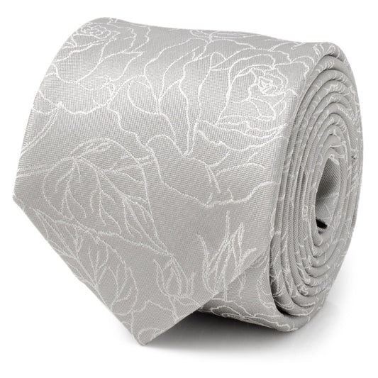 Corbata de hombre gris floral