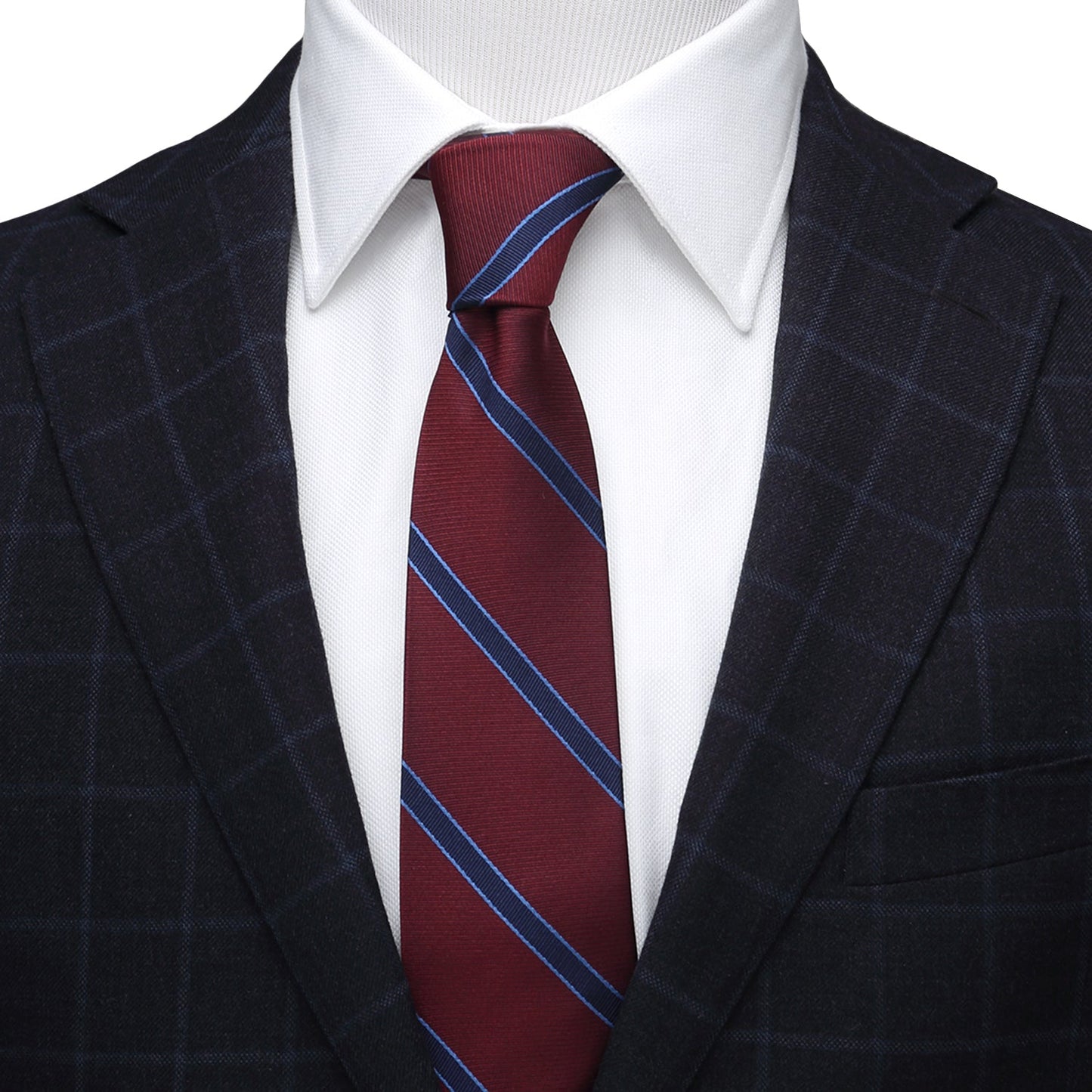 The Phillip Tie (Burgundy Stripe Men's Tie) - My Men's Shop