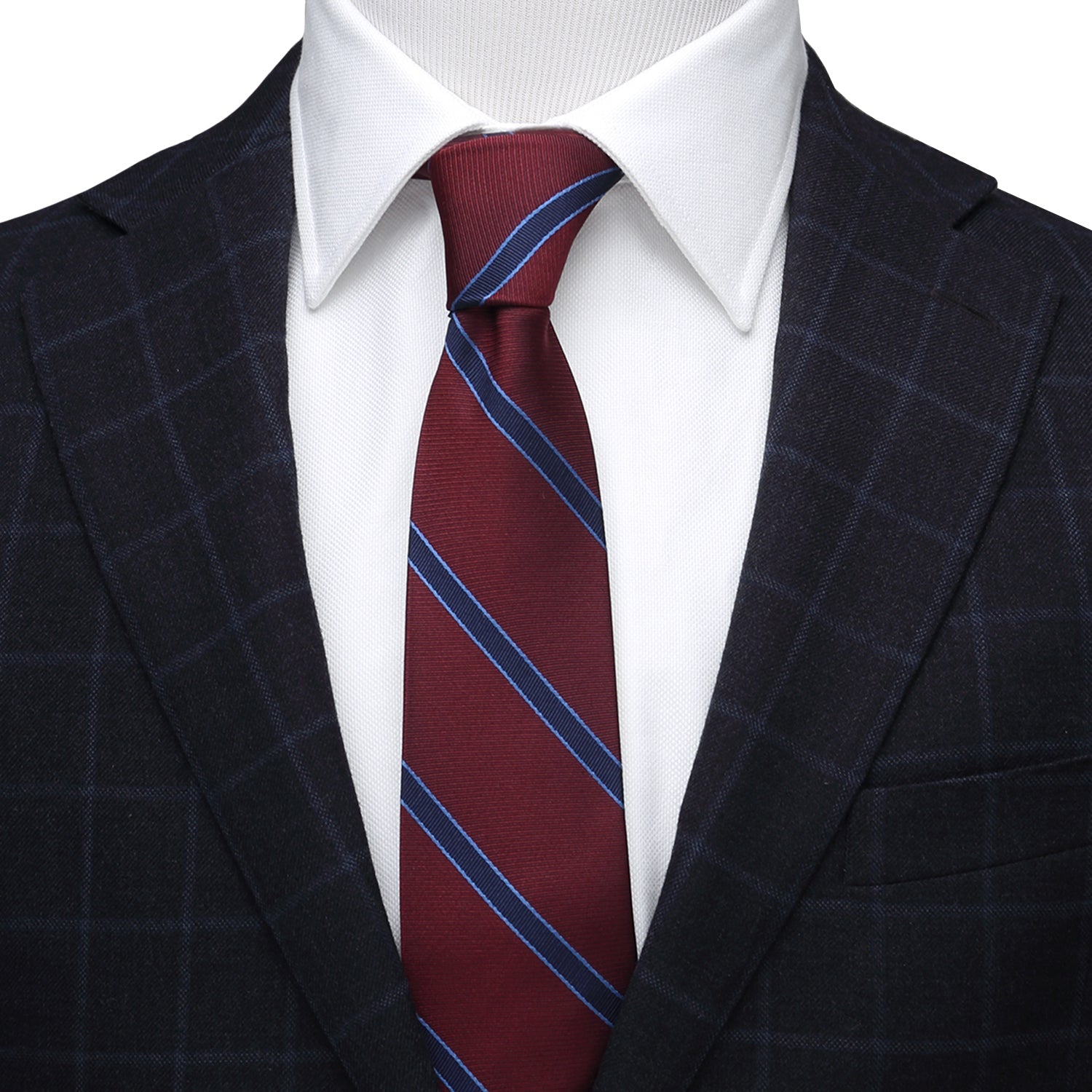 The Phillip Tie (Burgundy Stripe Men's Tie) - My Men's Shop